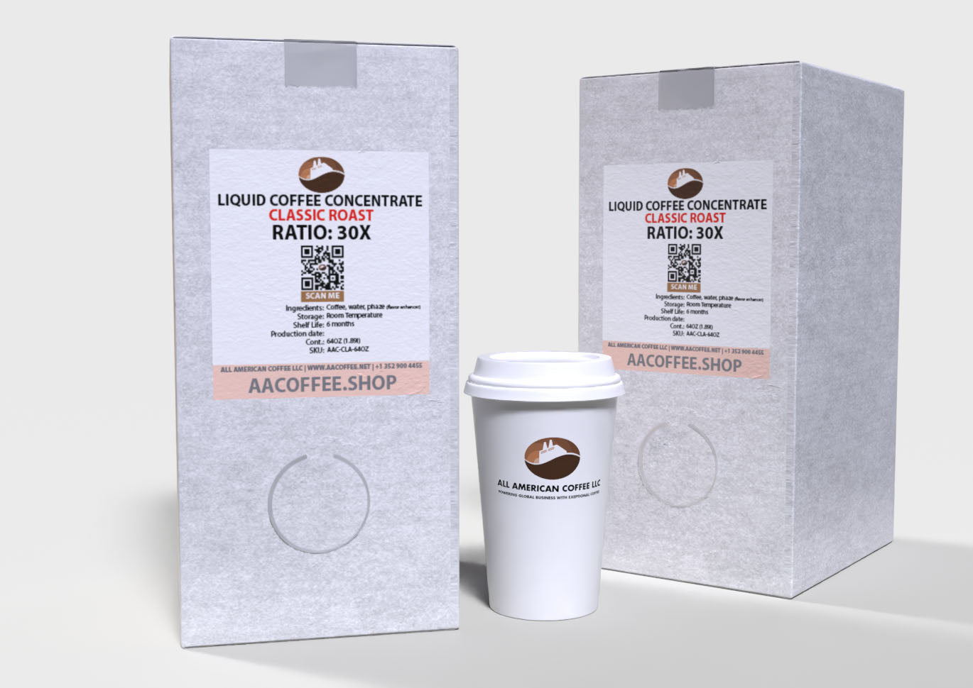 Classic Roast - Commercial Liquid Coffee Concentrate 30X - 2 x 64oz BiB Master Case with Scholle connection.