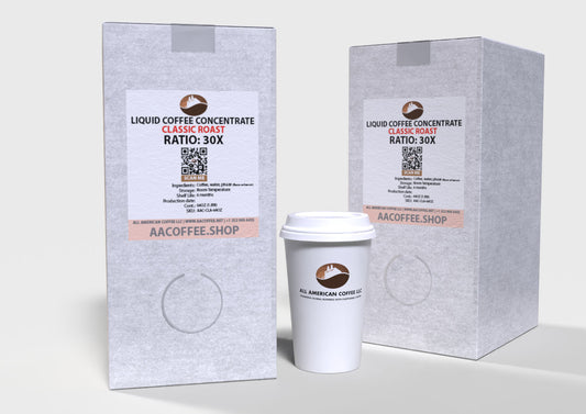 Classic Roast - Commercial Liquid Coffee Concentrate 30X - 2 x 64oz BiB Master Case with Scholle connection.