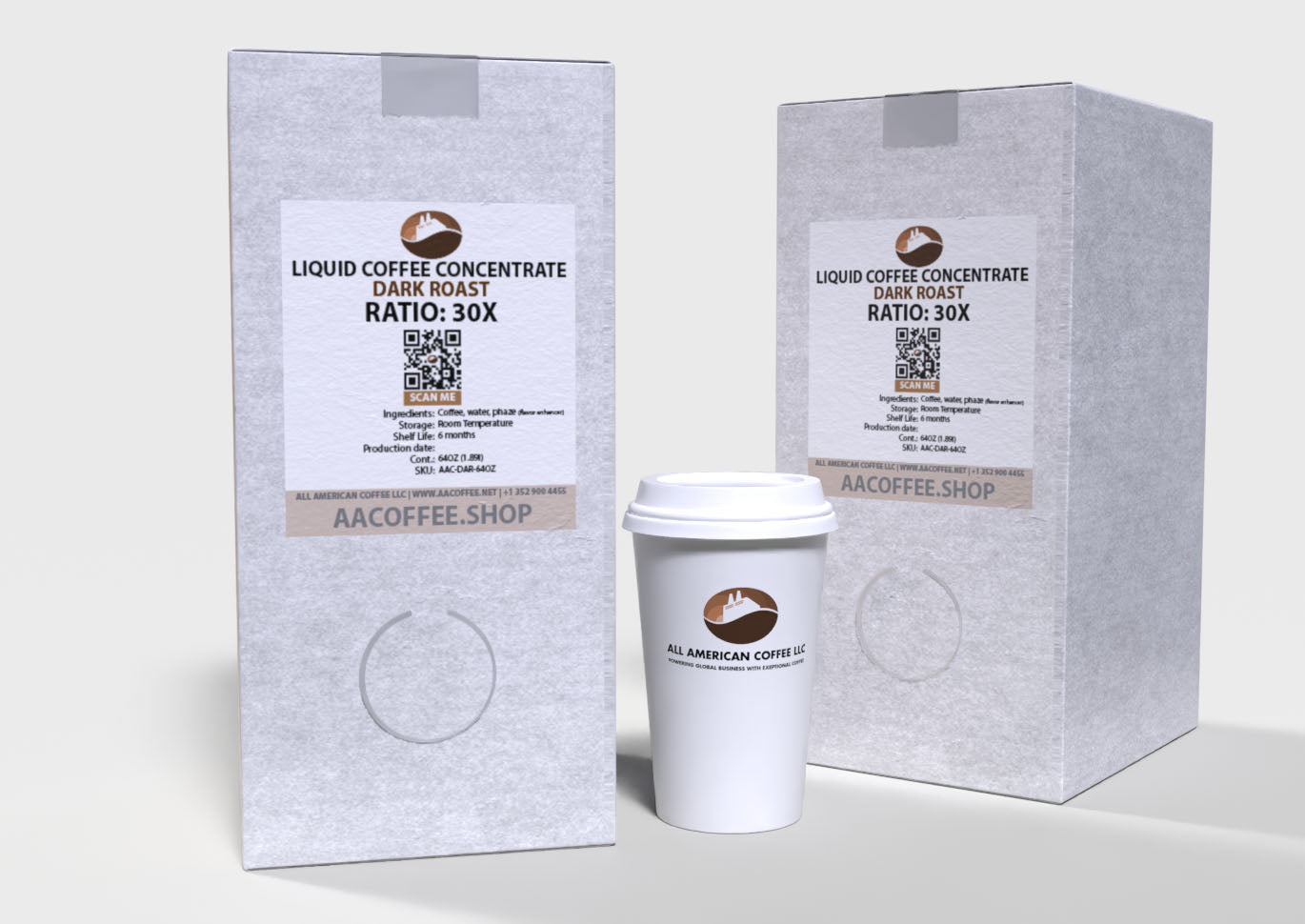 Dark Roast - Liquid Coffee Concentrate 30X - 2 x 64oz BiB Master Case with Scholle connection.