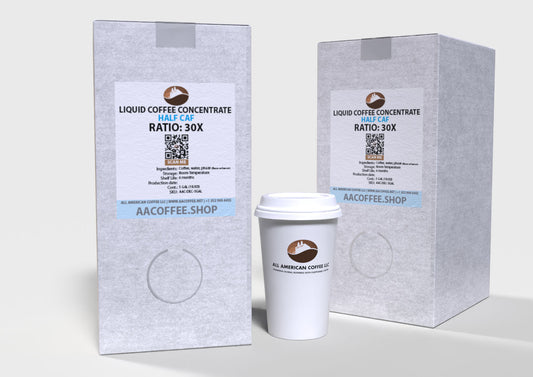 HalfCaf - Commercial Liquid Coffee Concentrate 30X - 2 x 64oz Master Case with Scholle connection.