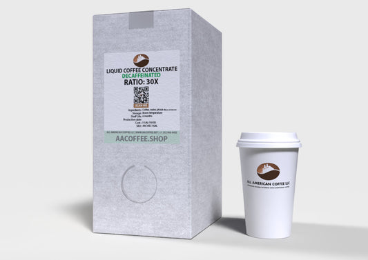 Decaffeinated - Commercial Liquid Coffee Concentrate 30X - 1 x 64oz BiB with Scholle connection.