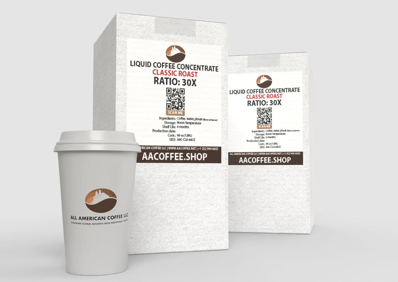 all american coffee llc liquid coffee concentrate 2 x 64oz bag in box classic roast
