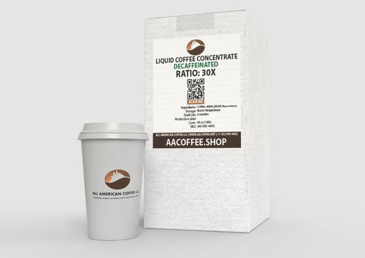 all american coffee llc liquid coffee concentrate 64oz bag in box decaffeinated