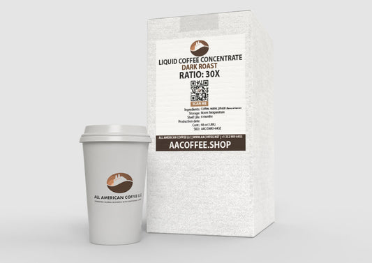 all american coffee llc liquid coffee concentrate 64oz bag in box dark roast